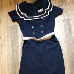 Bettie Page Mid Navy Dress